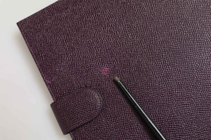Dark Brown Leather Logo Plaque Cover Sleeve Tablet Case