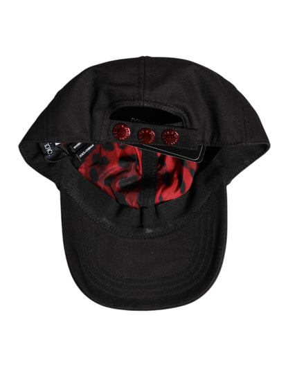 Black Cotton Logo Patch 6 Panels Baseball Cap Hat