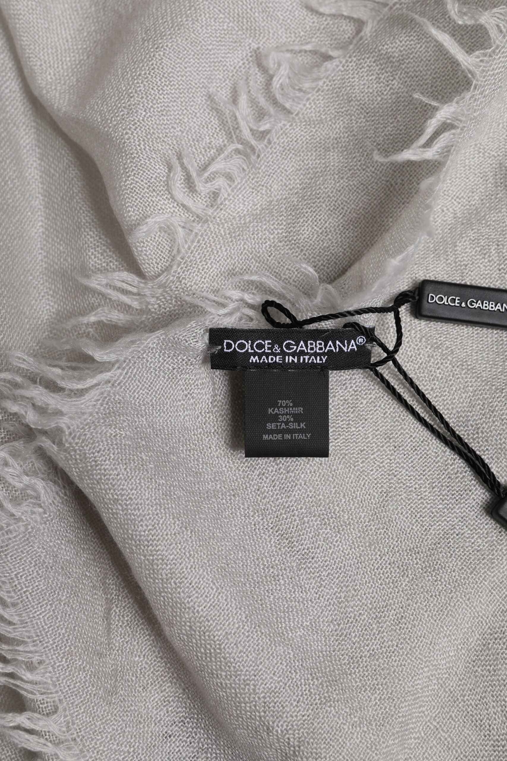 Gray Cashmere Knit Fringes Neck Foulard 67cm x200cm Foulard Scarf