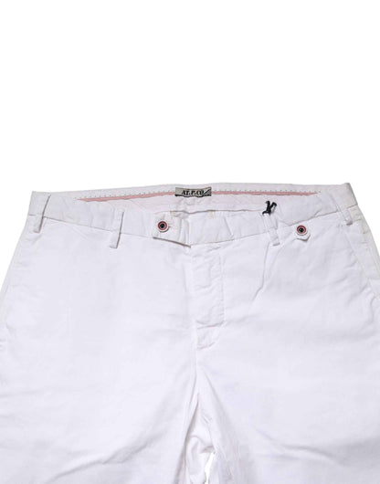 White Cotton Skinny Fit Mid Waist Denim Trouser Jeans
