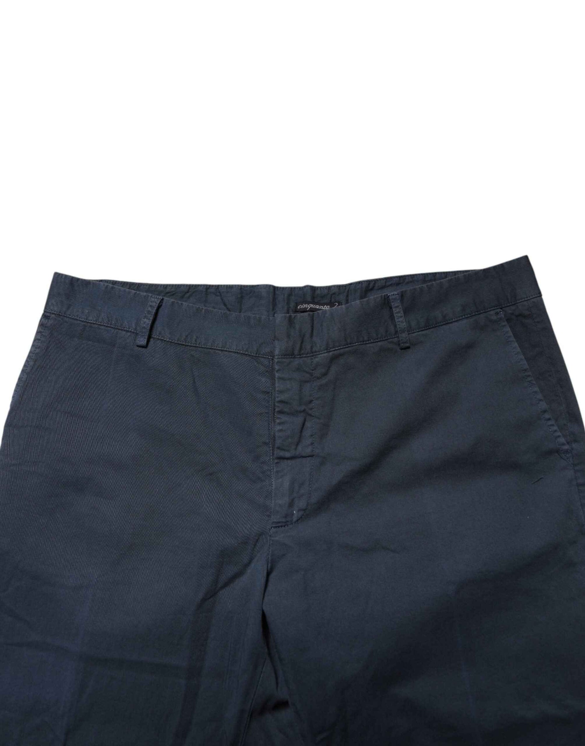 Blue Skinny Fit Mid Waist Men Chino Trouser Pants