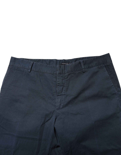Blue Skinny Fit Mid Waist Men Chino Trouser Pants