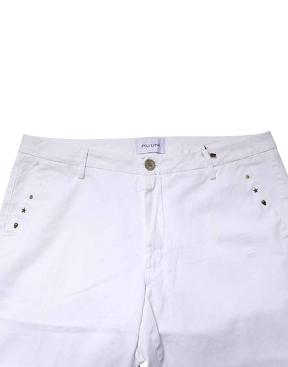 White Skinny Fit Mid Waist Men Denim Trouser Jeans