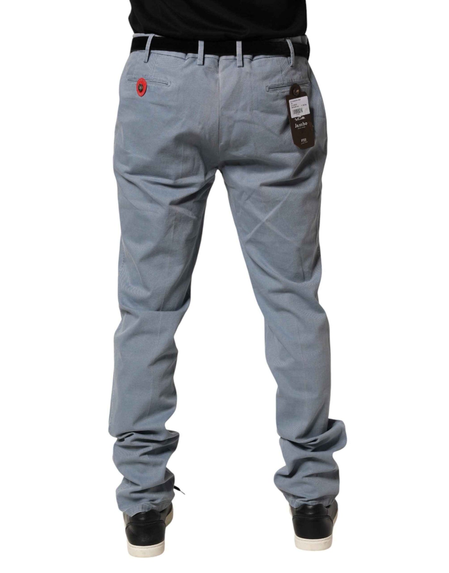 Blue Men Chino Mid Waist Tapered Fit Trouser Pants