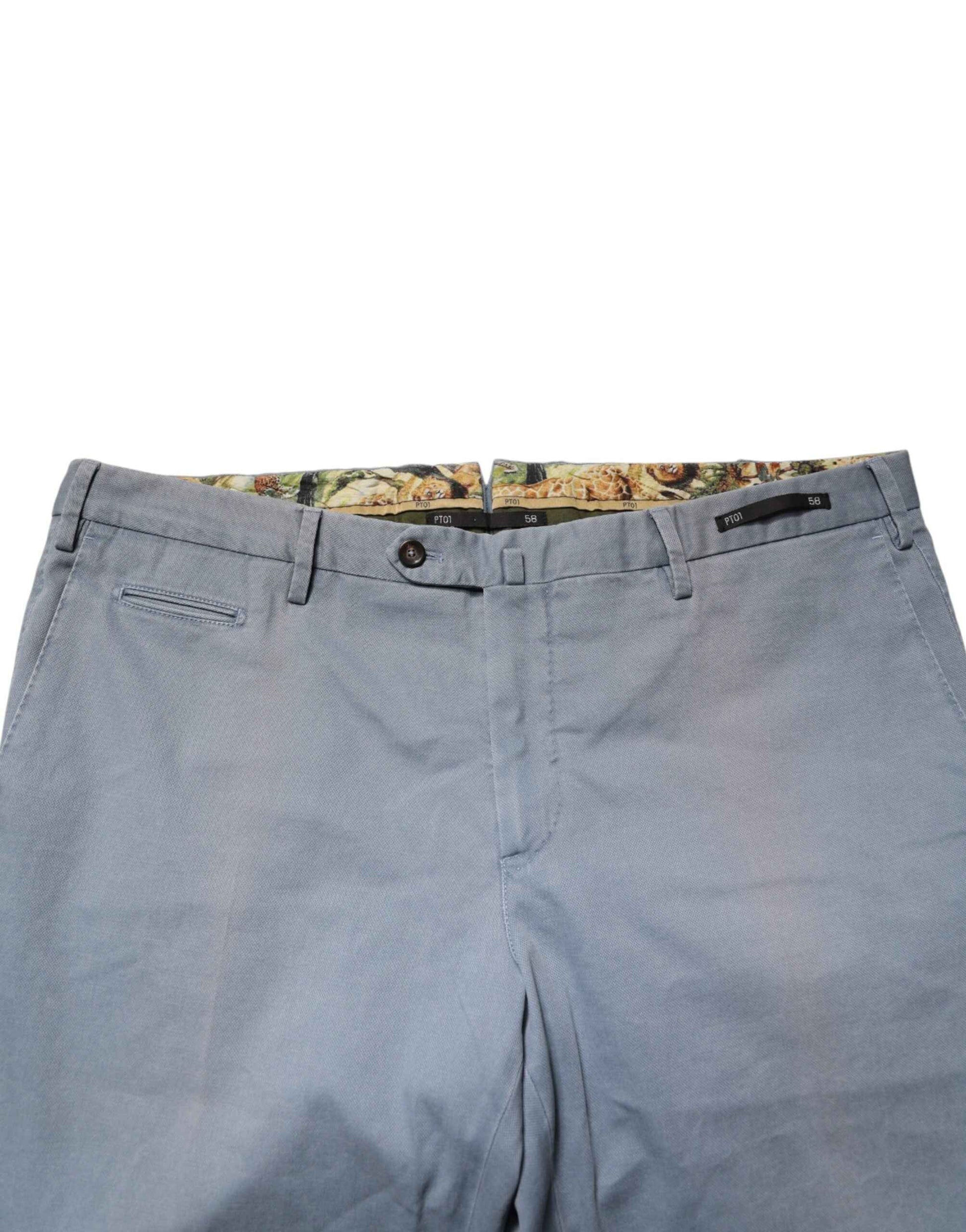 Blue Men Chino Mid Waist Tapered Fit Trouser Pants