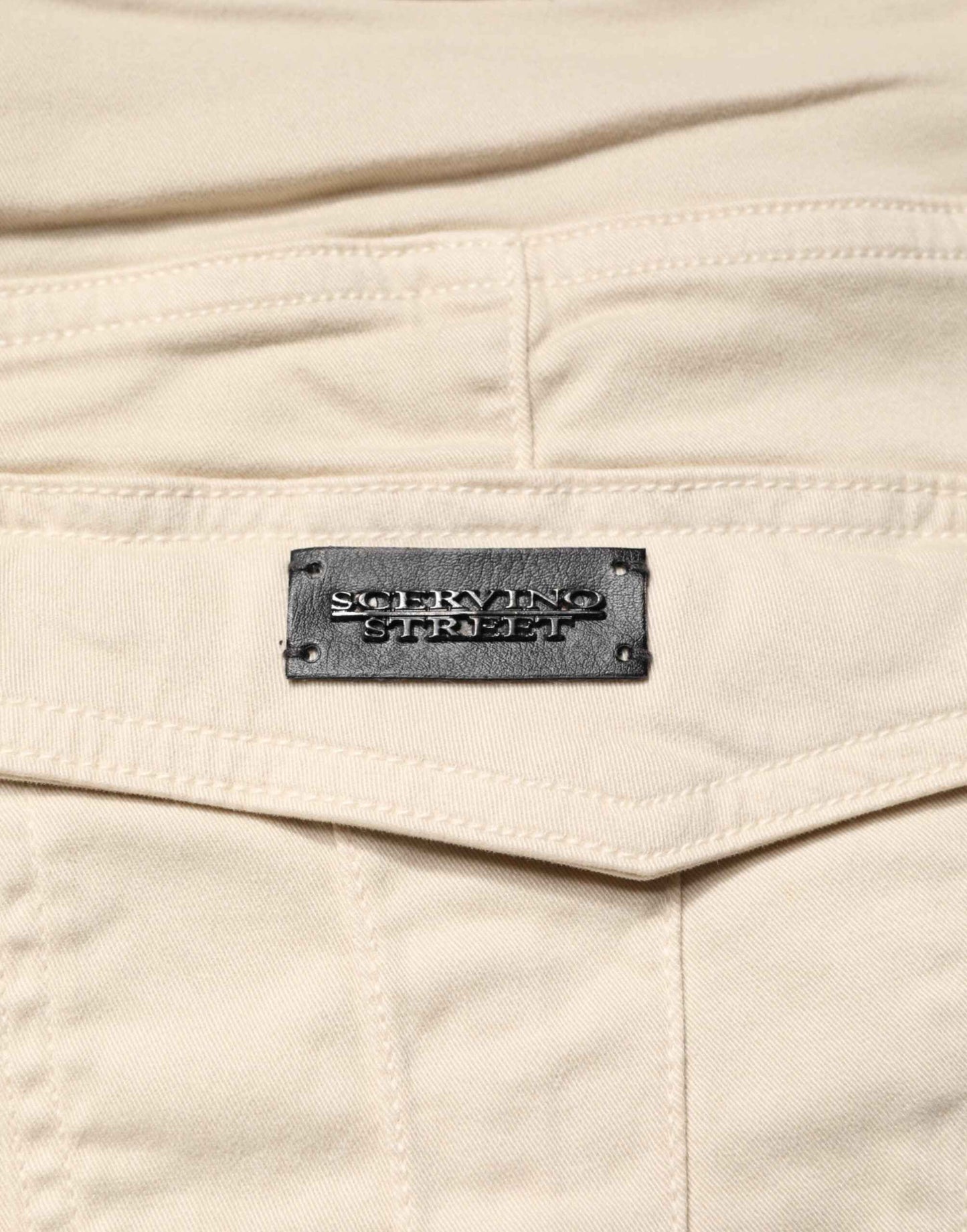 Beige Skinny Fit Mid Waist Men Denim Jeans