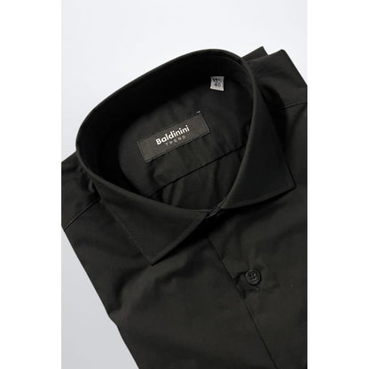 Black Cotton Men's Shirt