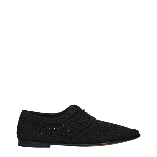 Black Fabric Oxfords And Derbies