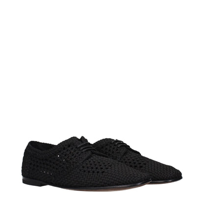 Black Fabric Oxfords And Derbies