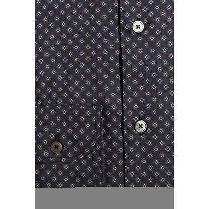 Blue Cotton Men's Slim Fit Shirt