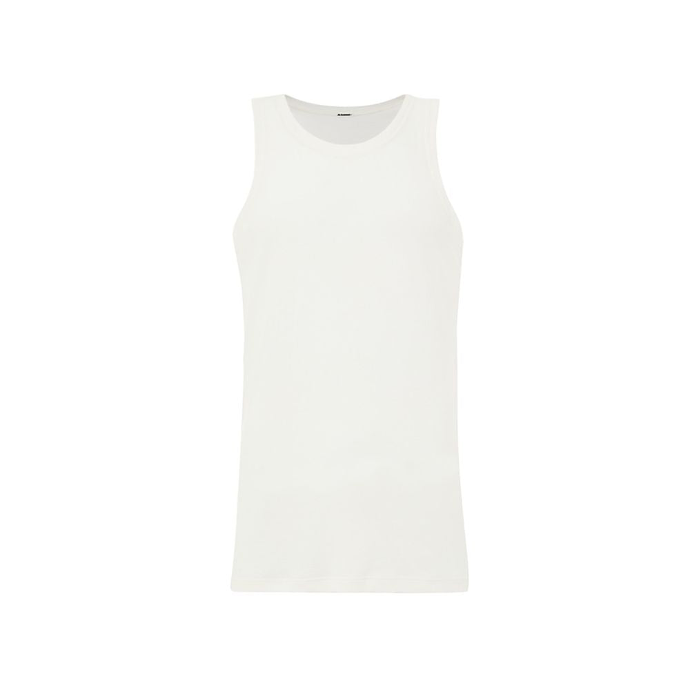 White Cotton Sleveless Jacket