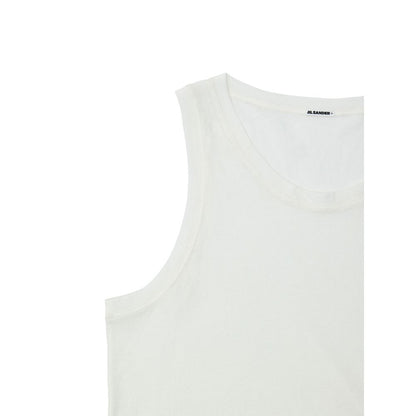 White Cotton Sleveless Jacket