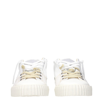 White Leather Low Top Sneakers