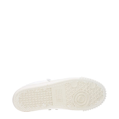 White Leather Low Top Sneakers
