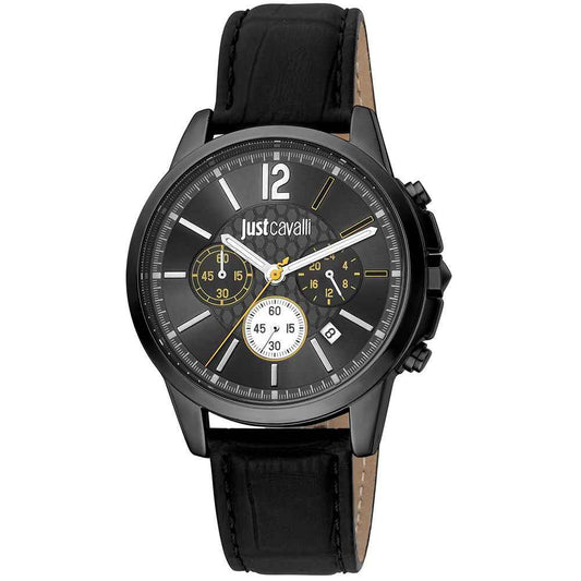 Black Leather Dress Watch