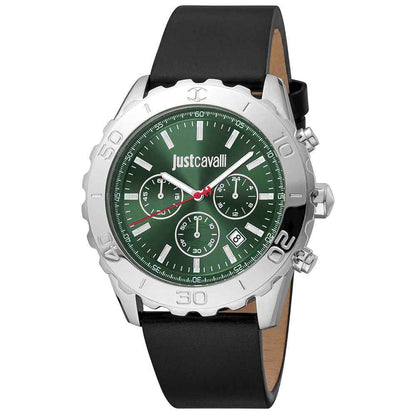 Black Leather Bracelet Watch