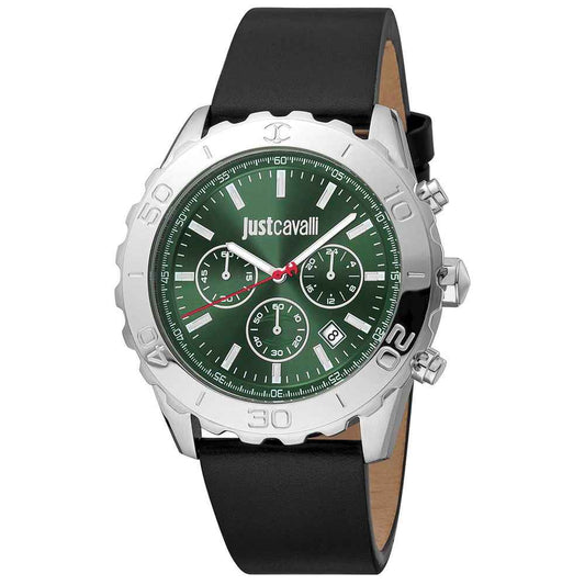Black Leather Bracelet Watch