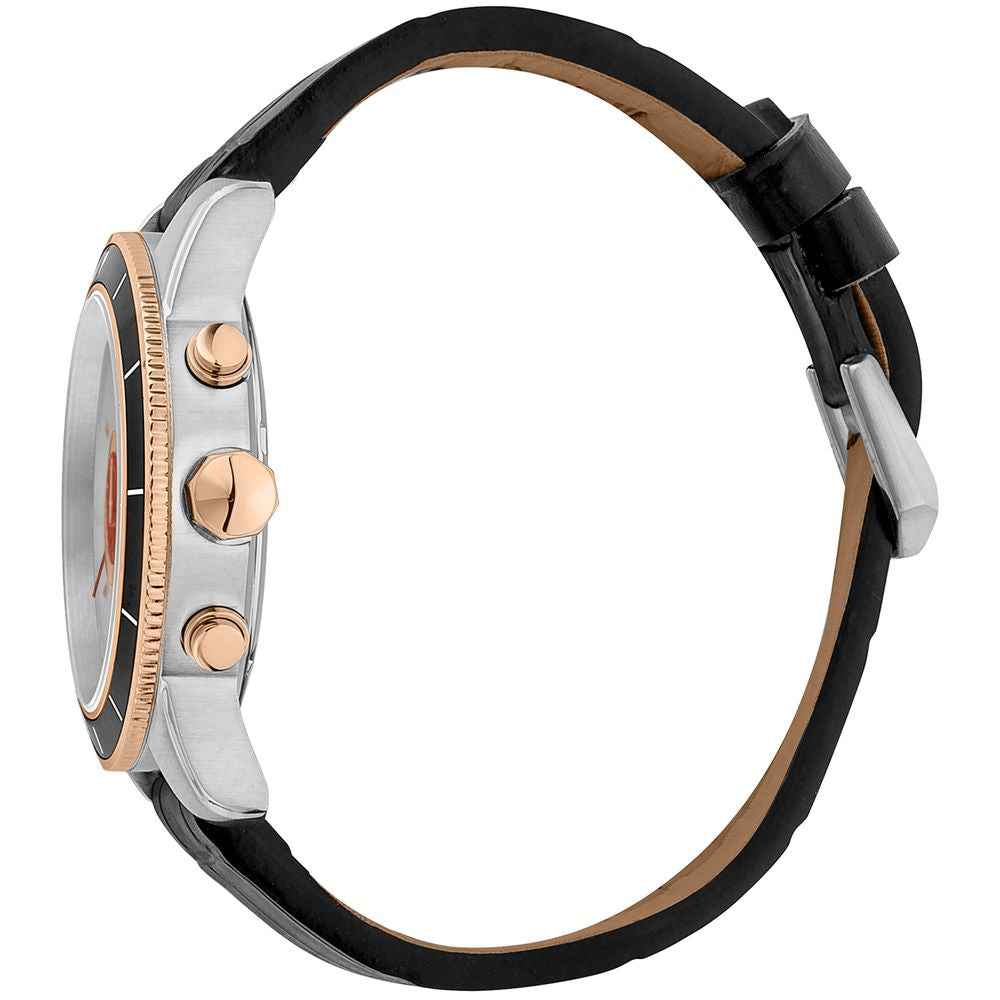 Black Leather Dress Watch