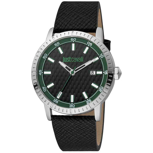 Black Leather Dress Watch