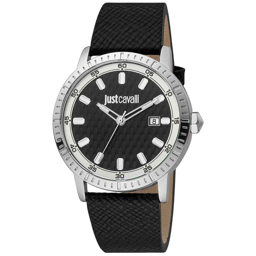 Black Leather Dress Watch