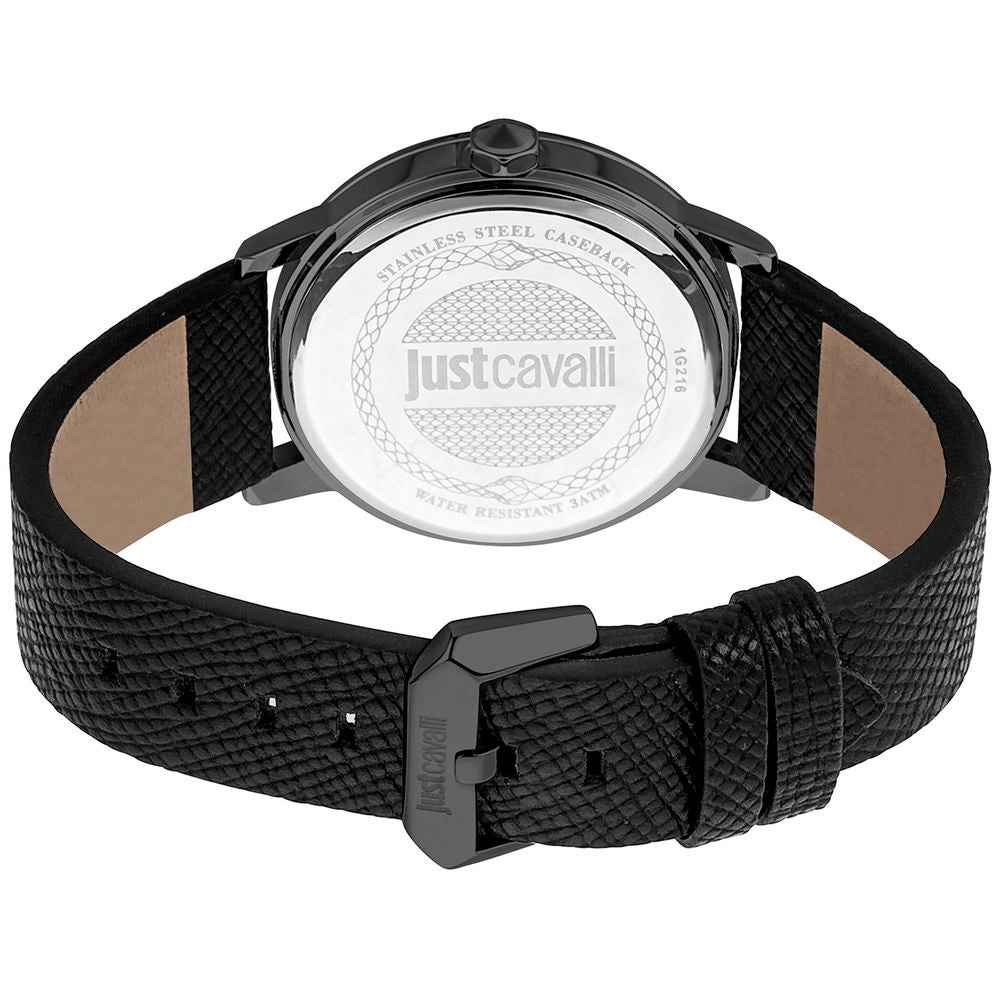 Black Leather Dress Watch