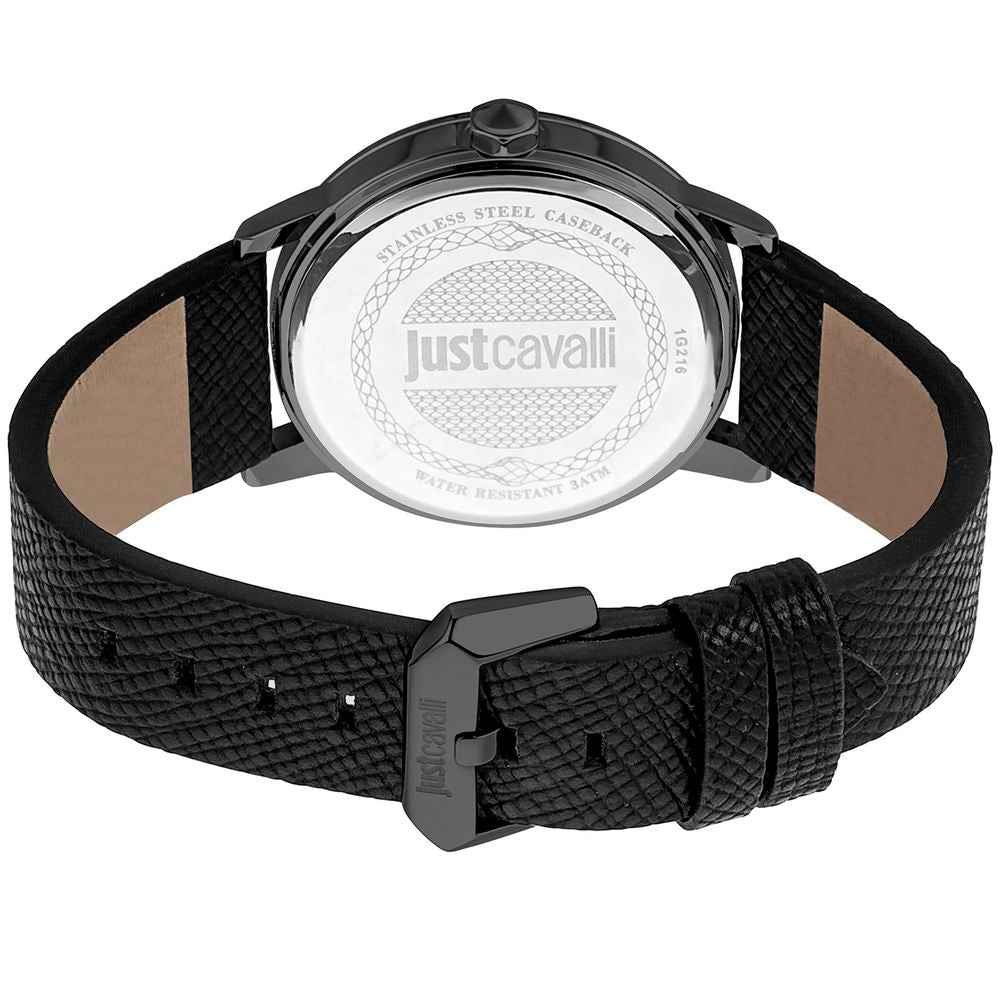 Black Leather Dress Watch