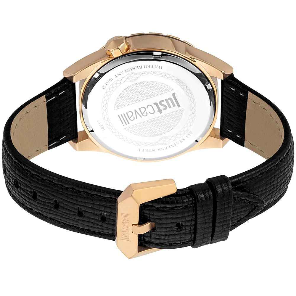 Black Leather Dress Watch
