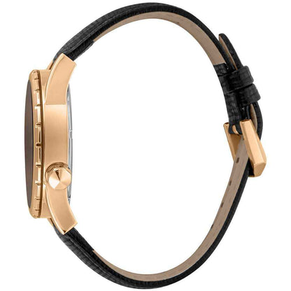 Black Leather Dress Watch