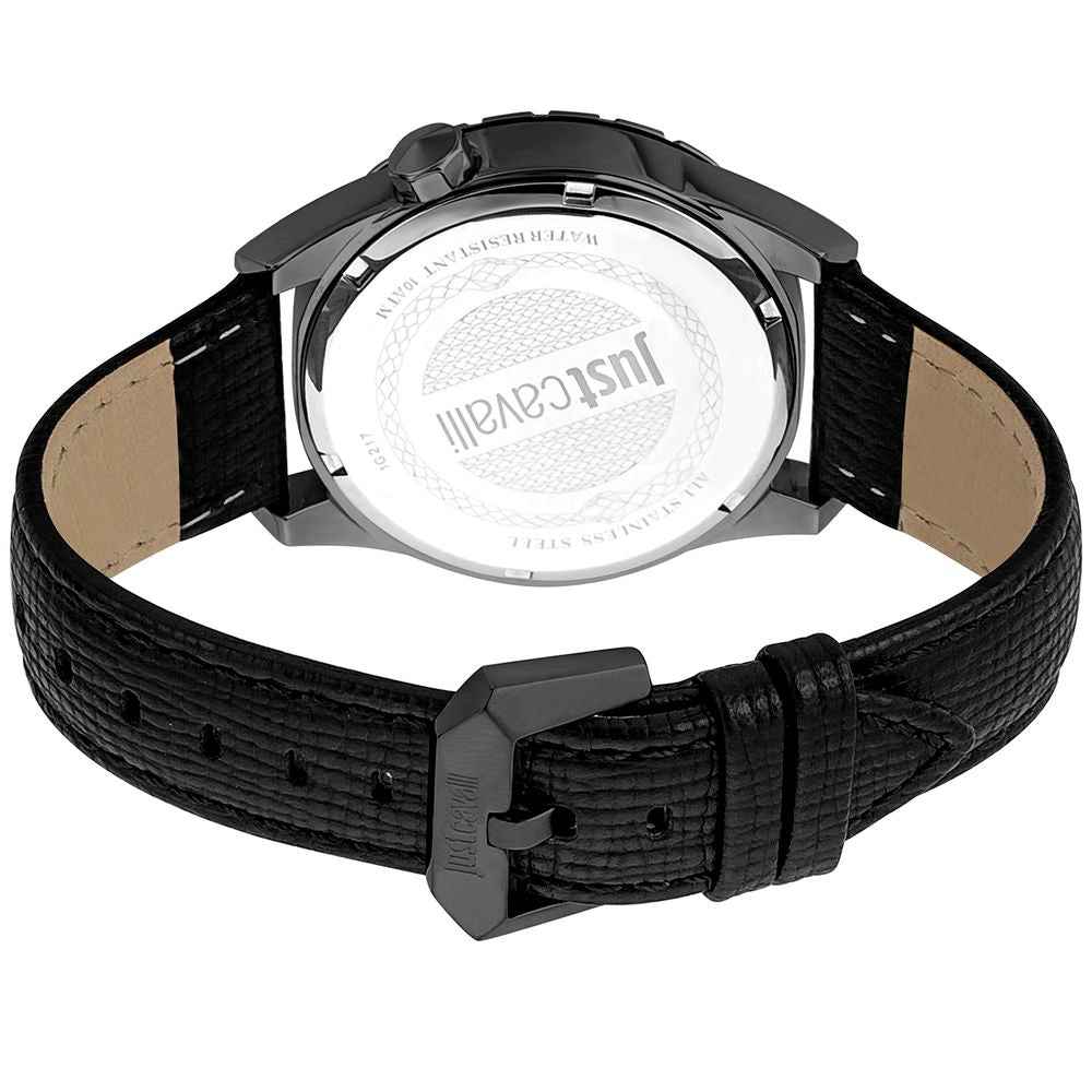 Black Leather Dress Watch