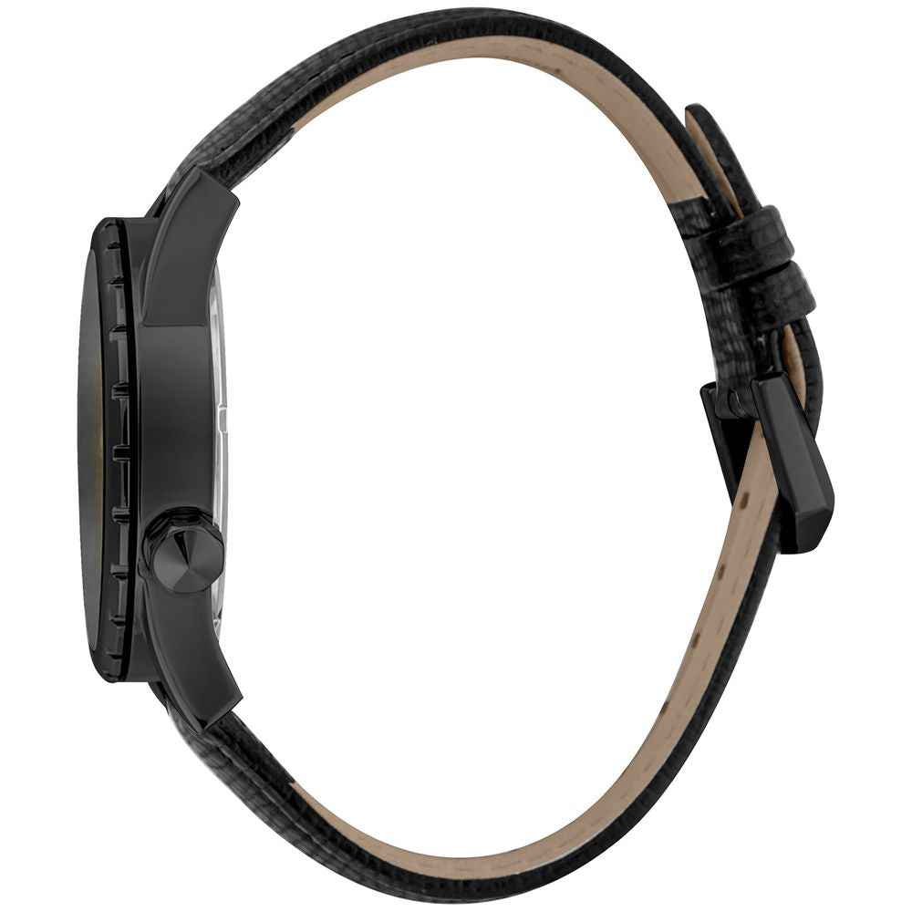 Black Leather Dress Watch