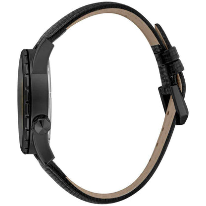 Black Leather Dress Watch