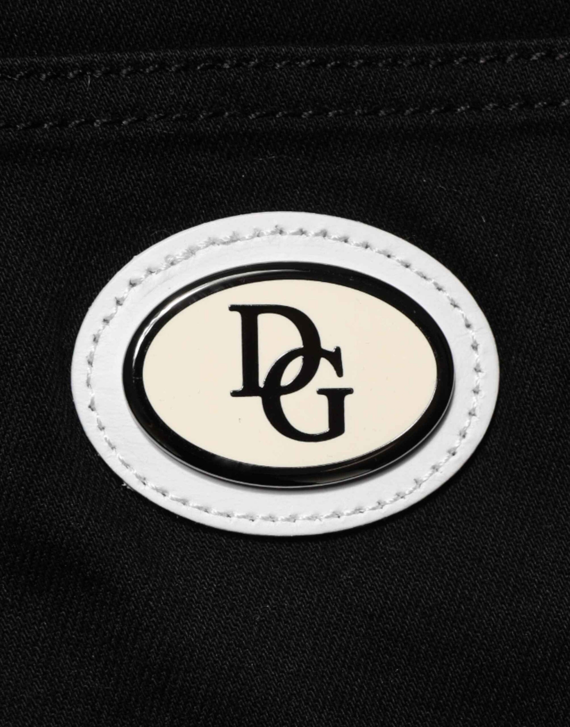 Black Cotton MidWaist Skinny Denim Logo Jeans