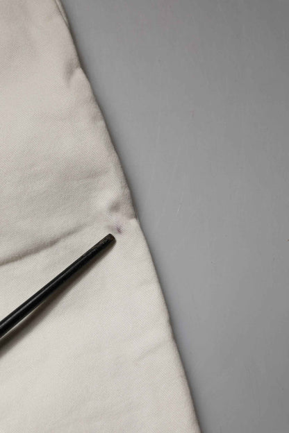 White Cotton Straight Chino Trouser Pants