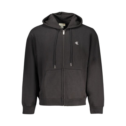 Black Cotton Men's Sweatshirt Hoodie