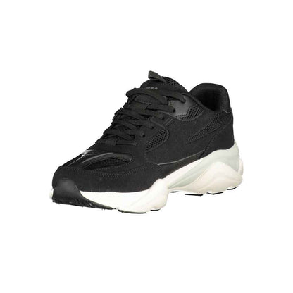 Black Polyurethane Men Sneaker