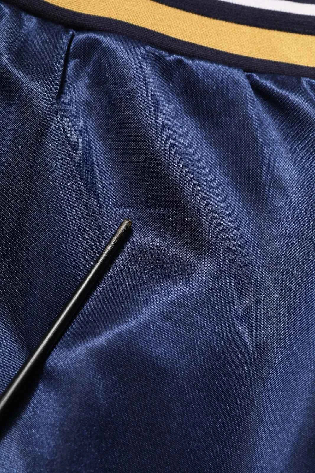 Blue Nylon Jogger Mid Waist Trouser Pants