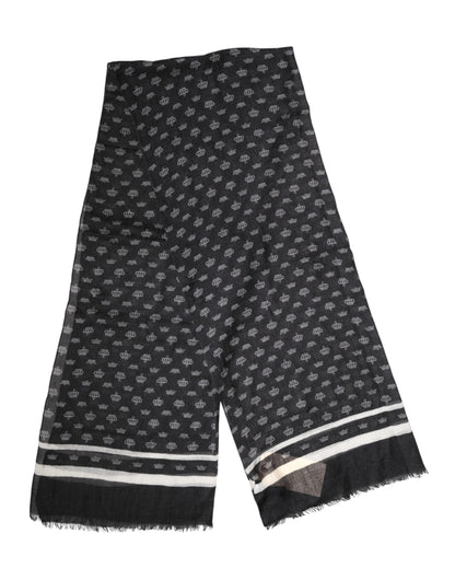Black Crown Cashmere Neck Wrap Shawl Scarf