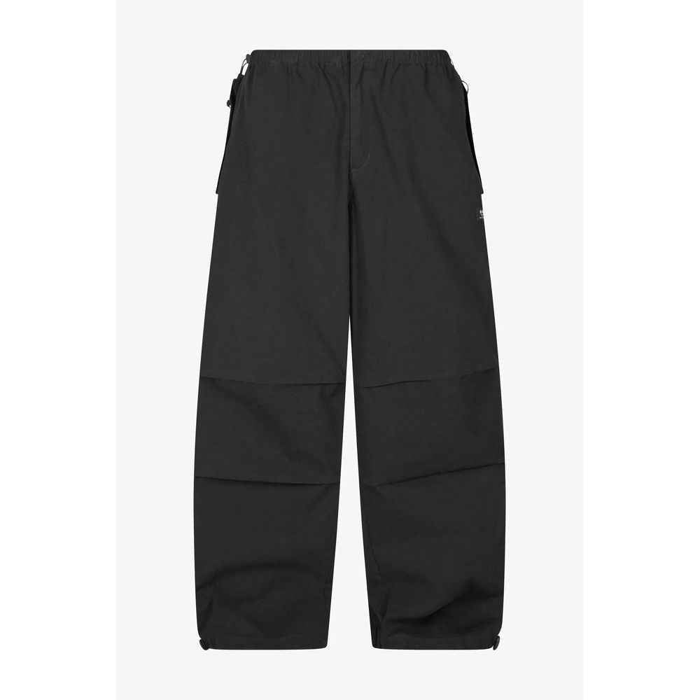 Black Cotton Casual Pants
