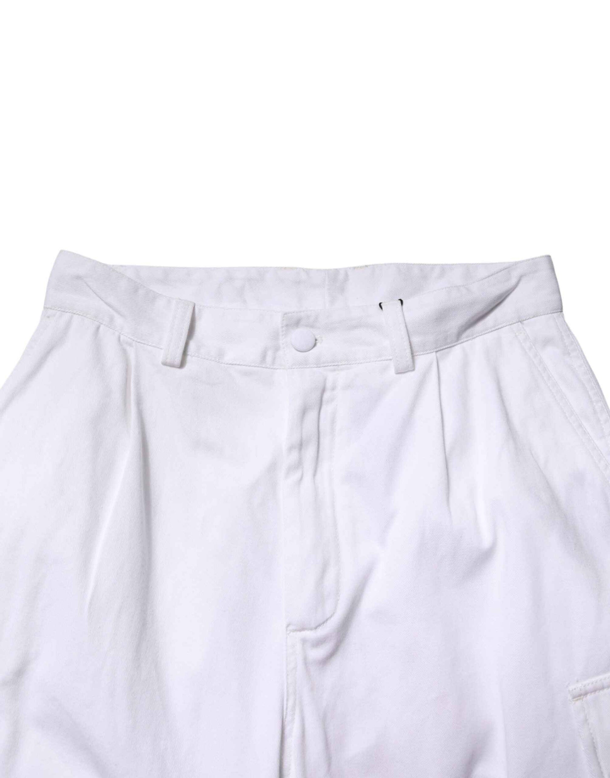 White Cotton Men Cargo Denim Trouser Jeans