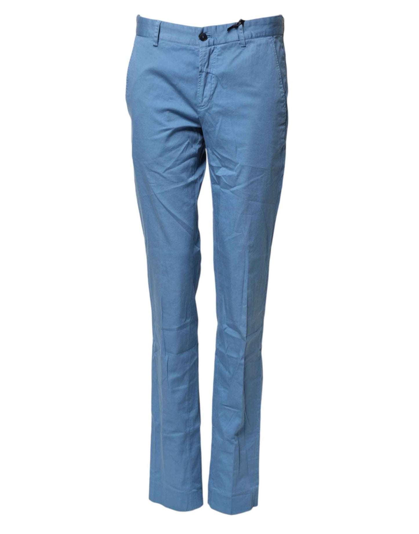 Blue Cotton Mid Waist Straight Men Denim Jeans