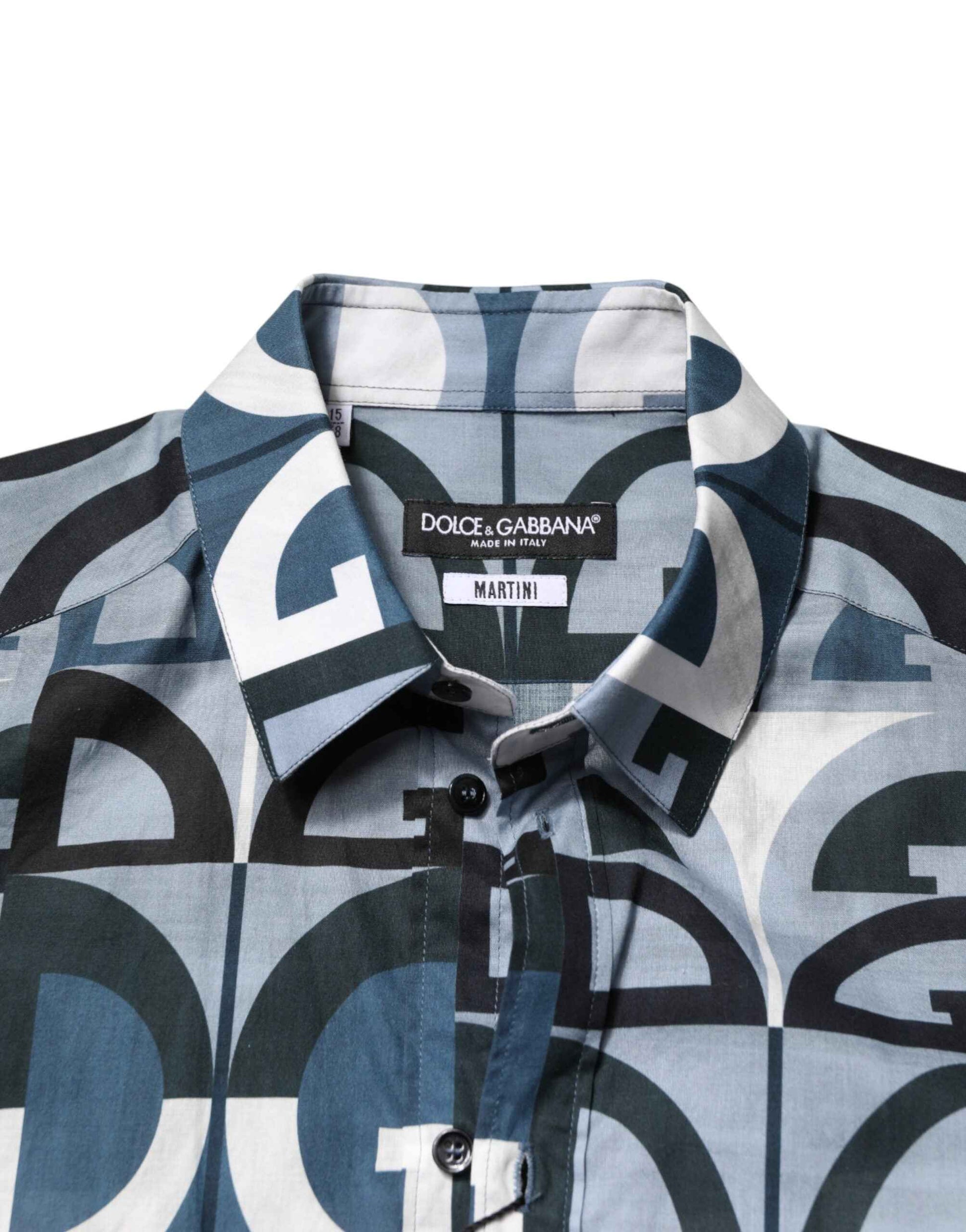 Blue MARTINI Long Sleeves Casual Logo Shirt