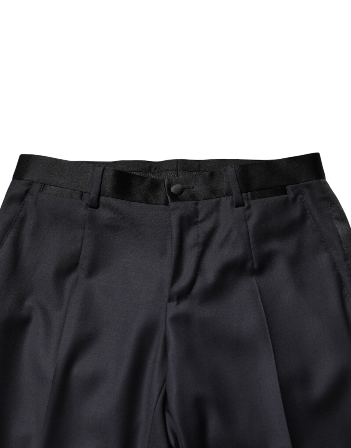 Black Wool Single Breasted 3 Piece Men Suit