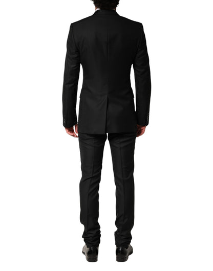 Black Embellished Single Breasted 2 Pc Suit