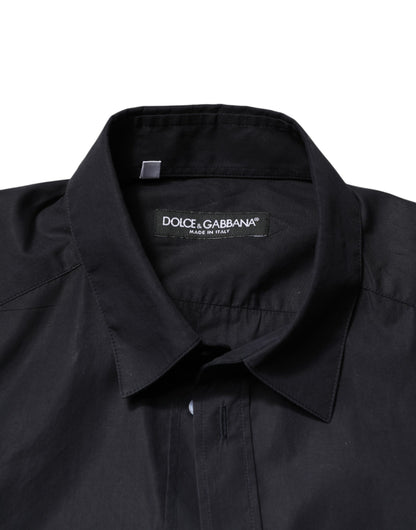 Black Cotton Long Sleeves Dress Formal Shirt
