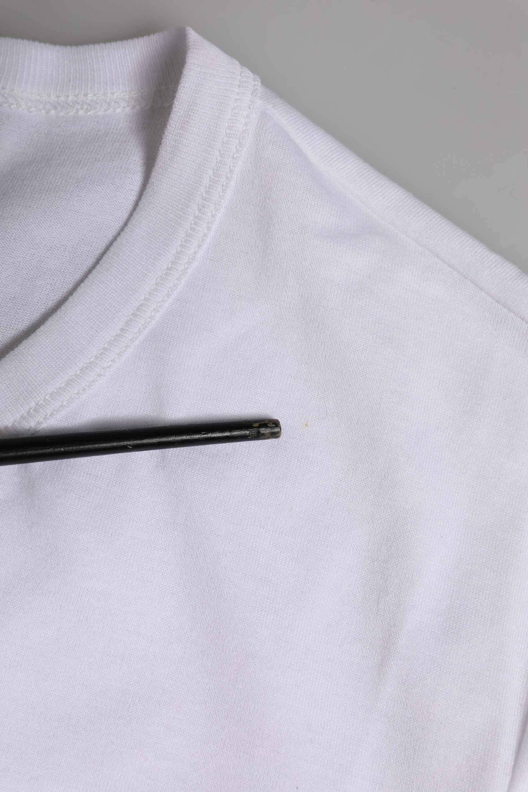 White Cotton Pocket Short Sleeves T-shirt