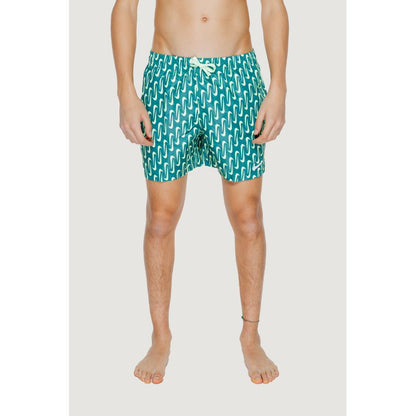 Bicolor Polyester Swim Shorts