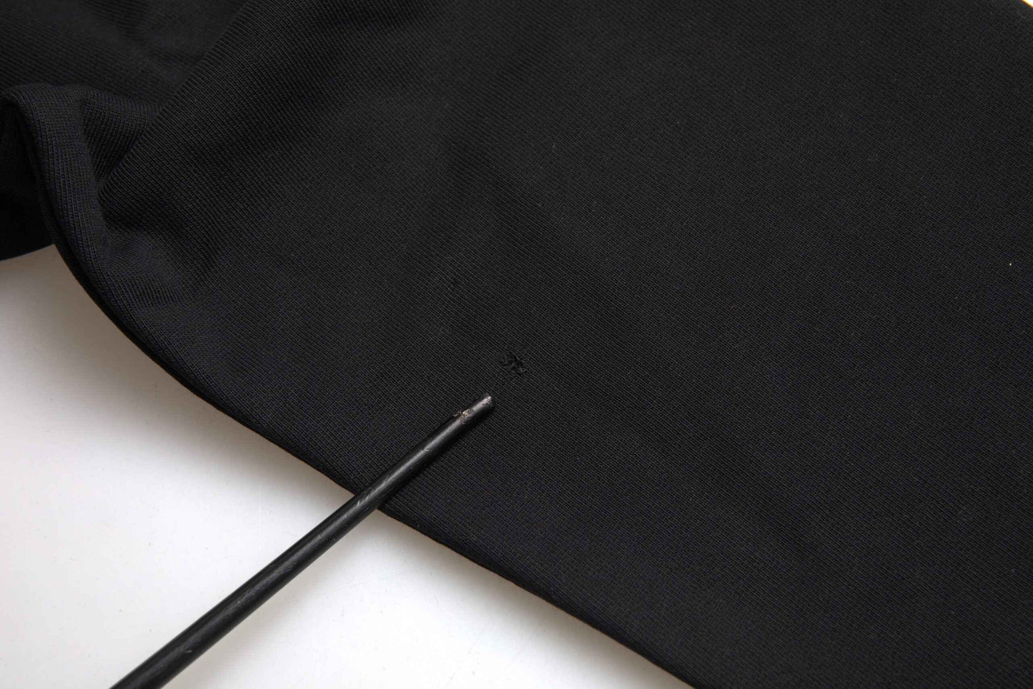 Black Cotton Logo Hooded Pullover Sweatshirt Sweater