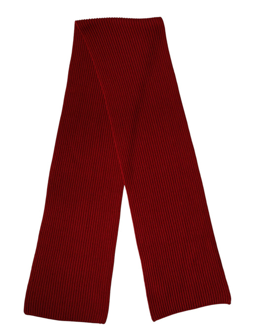 Red Wool Knitted Neck Wrap Shawl Men Scarf