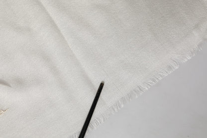 White Cashmere Knit Neck Wrap Shawl Scarf