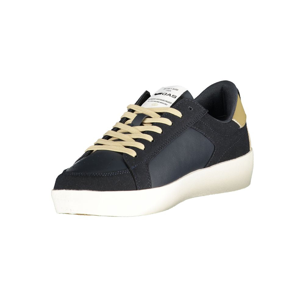 Blue Polyurethane Men Sneaker